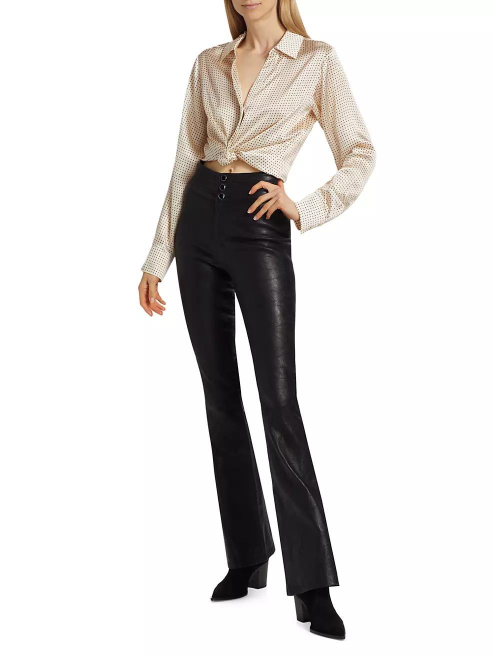 Lou Lou Leather Flare Pants Product Image