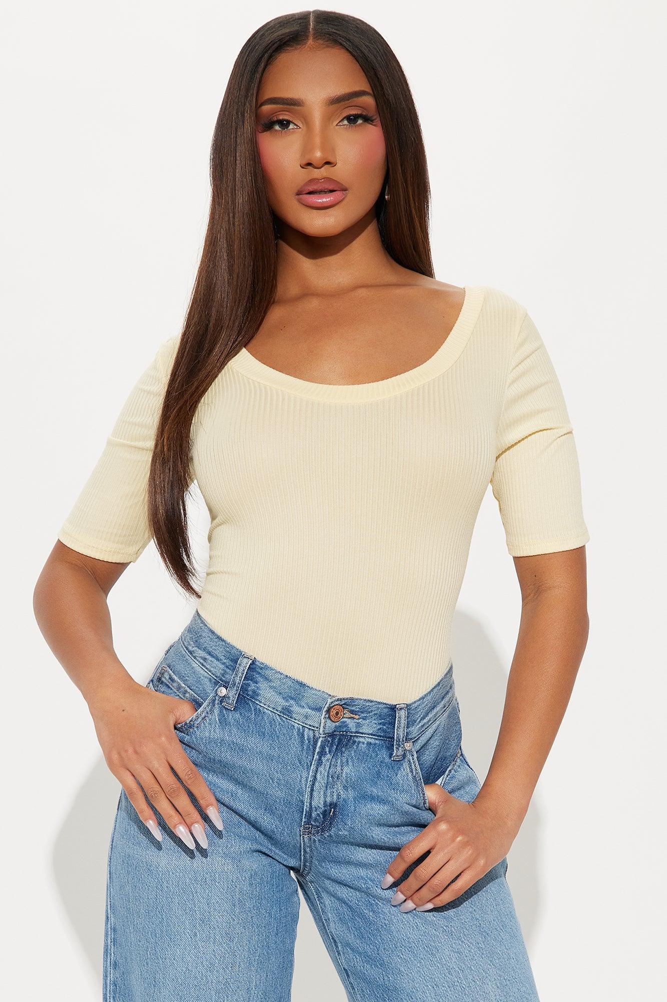 Essential Ribbed Bodysuit - Yellow Product Image