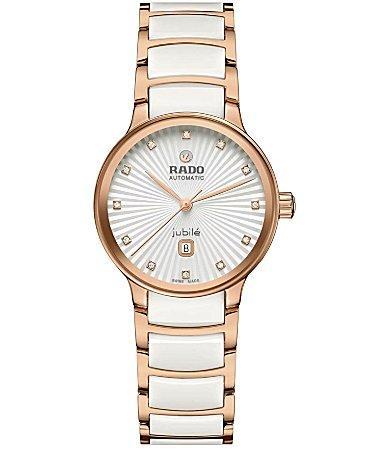 RADO Womens Centrix Automatic Diamonds Two Tone Stainless Steel Bracelet Watch Product Image