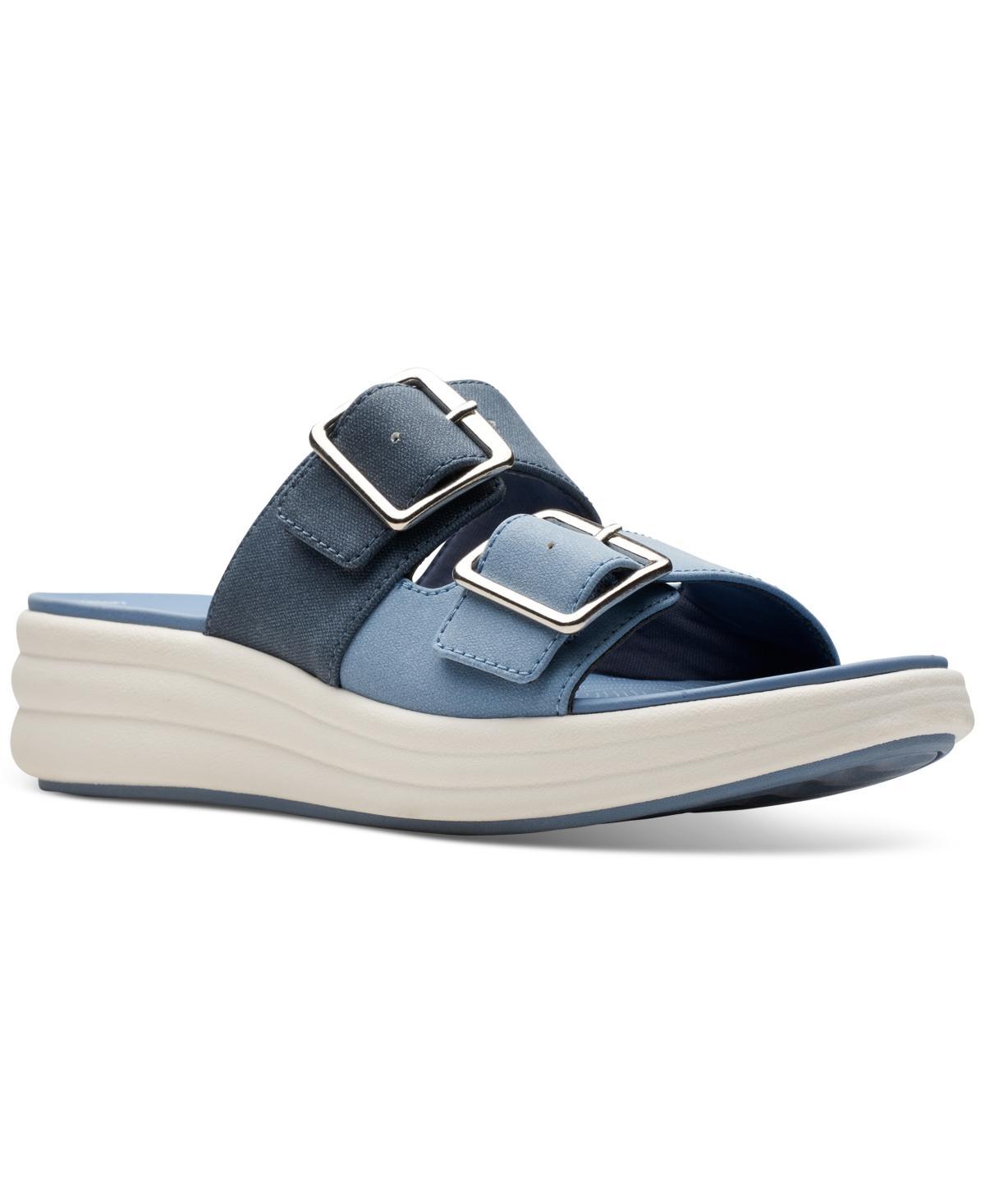 Clarks Womens Drift Buckle Slip-On Slide Wedge Sandals Product Image