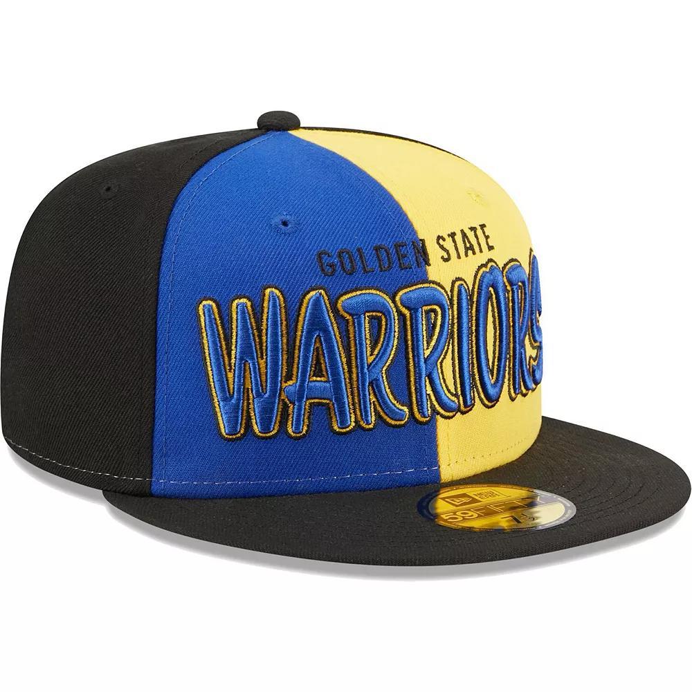 Men's New Era Black/Royal Golden State Warriors Pop Front 59FIFTY Fitted Hat, Size: 7 1/8 Product Image