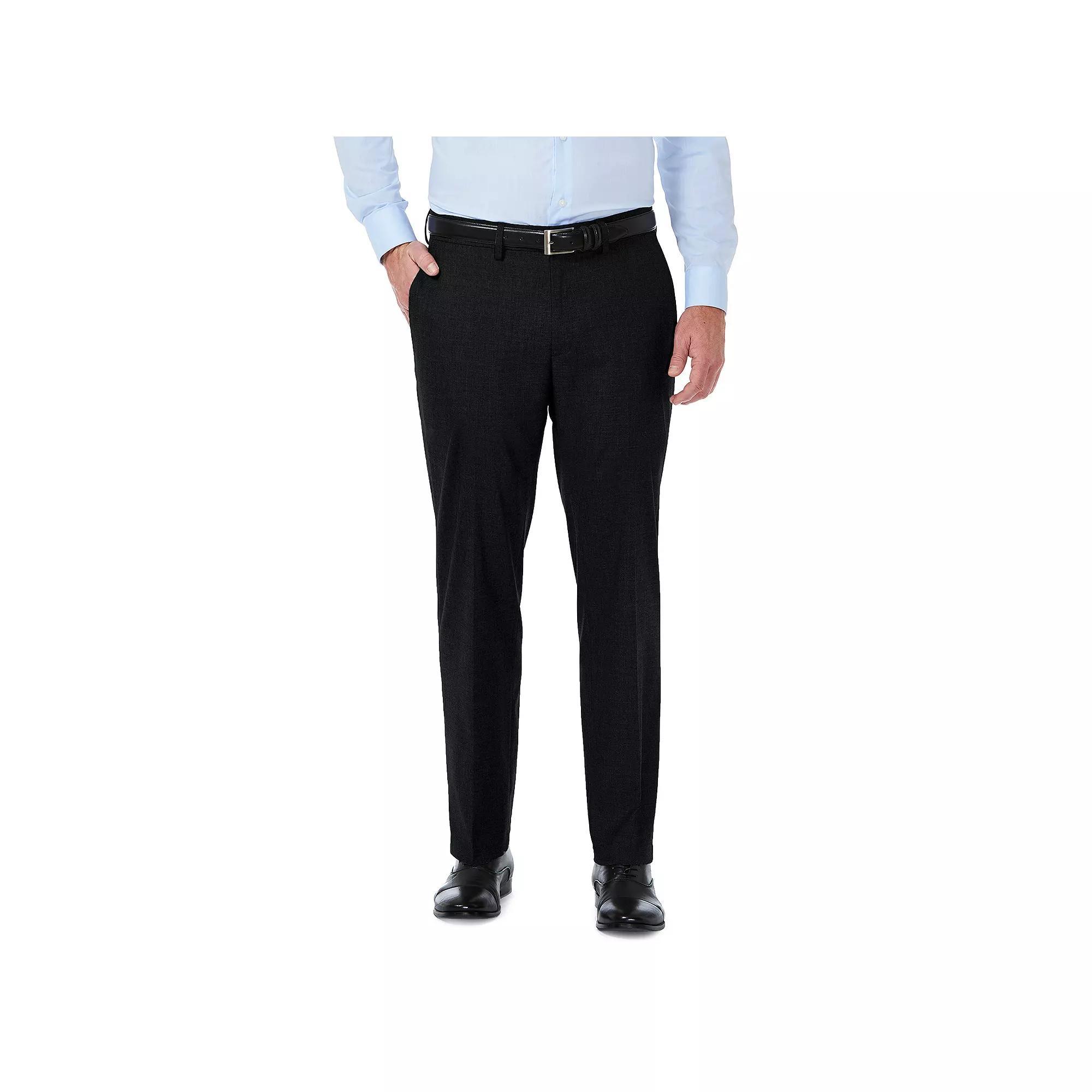 Men's J.M. Haggar Premium Tailored-Fit Stretch Flat-Front Suit Pants, Size: 36X30, Black Product Image