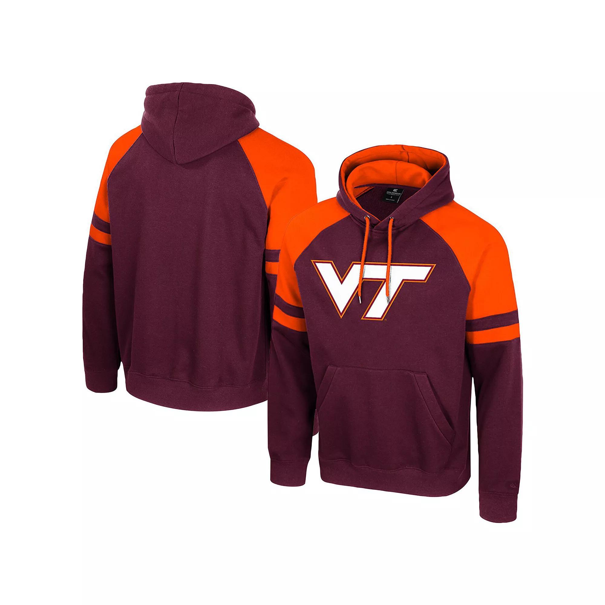 Men's Colosseum  Maroon Virginia Tech Hokies Todd Raglan Pullover Hoodie, Size: 2XL, Red Product Image