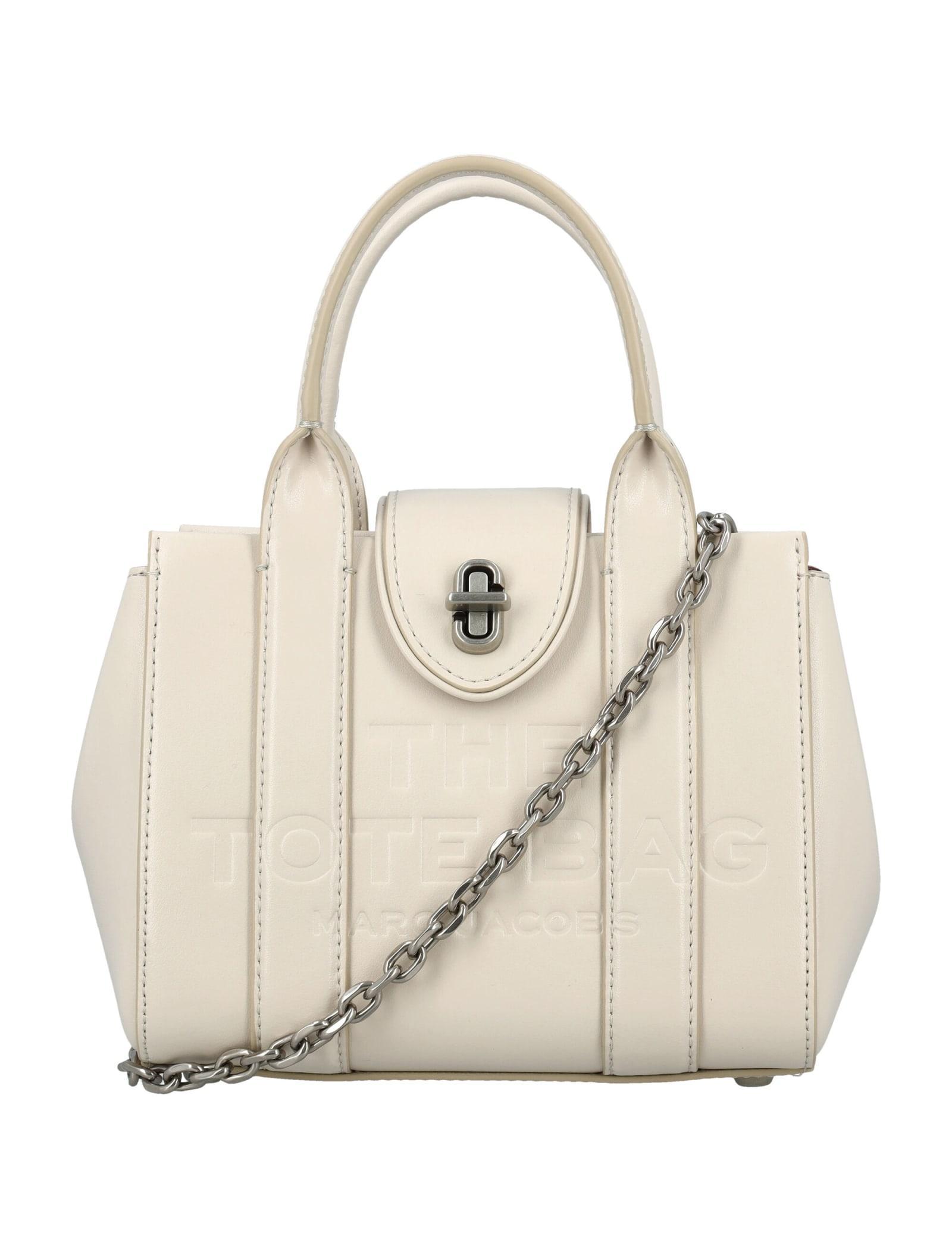 MARC JACOBS The Mini Tote Turn Lock Bag In Cloud White Product Image