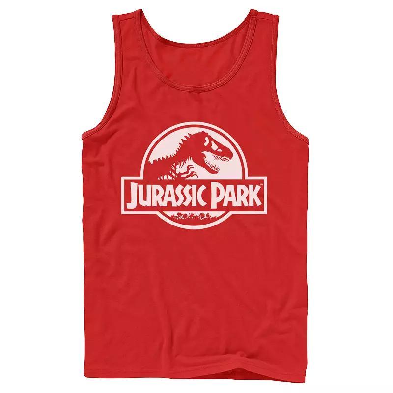 Men's Jurassic Park Beige Flat Movie Logo Tank Top, Size: XL, Black Product Image