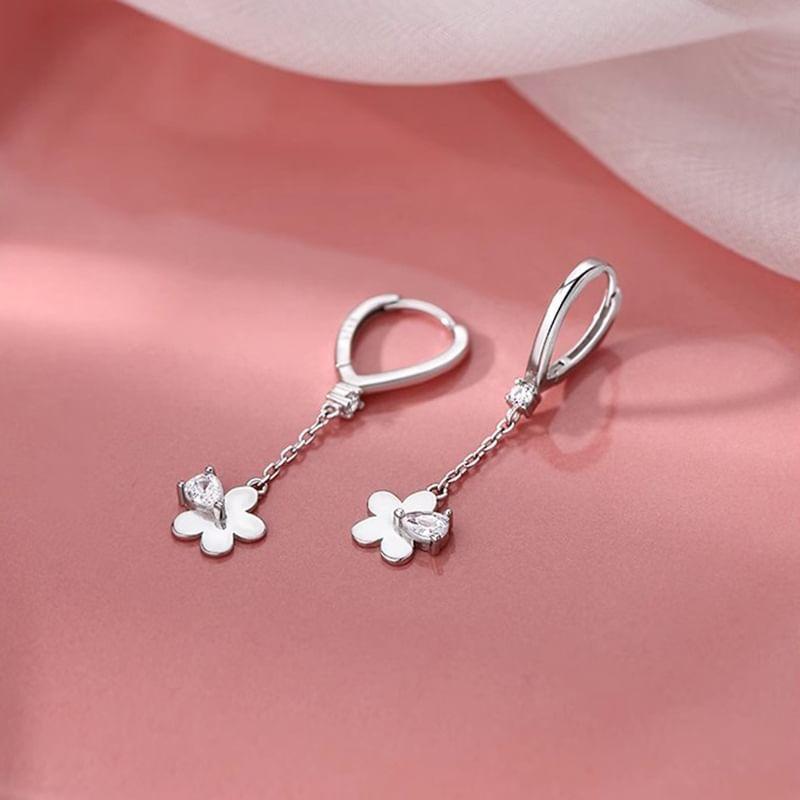 Sterling Silver Floral Drop Earring Product Image