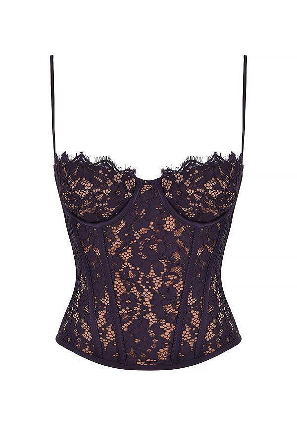 Mila Night Shade Lace Underwired Corset Product Image