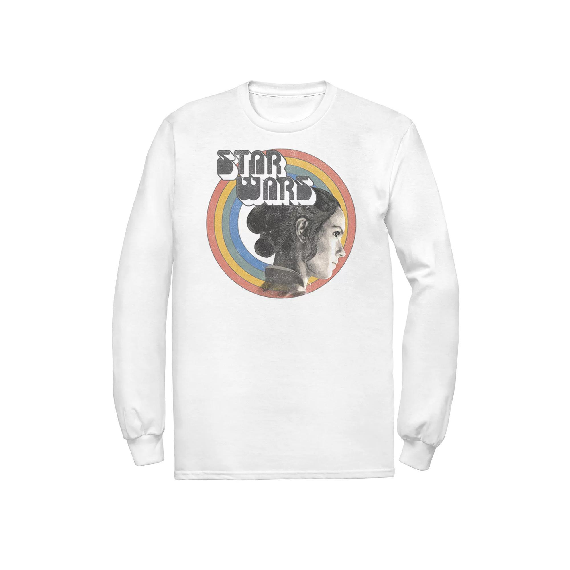 Men's Star Wars The Rise of Skywalker Rey Vintage Rainbow Long Sleeve Graphic Tee,  Product Image