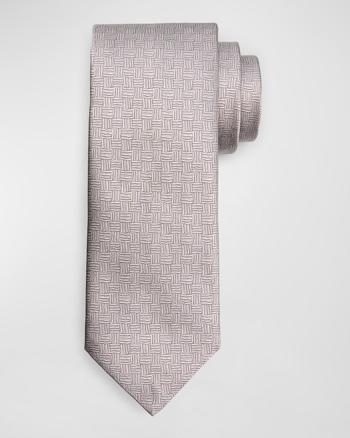 Mens Silk Basketweave Jacquard Tie Product Image