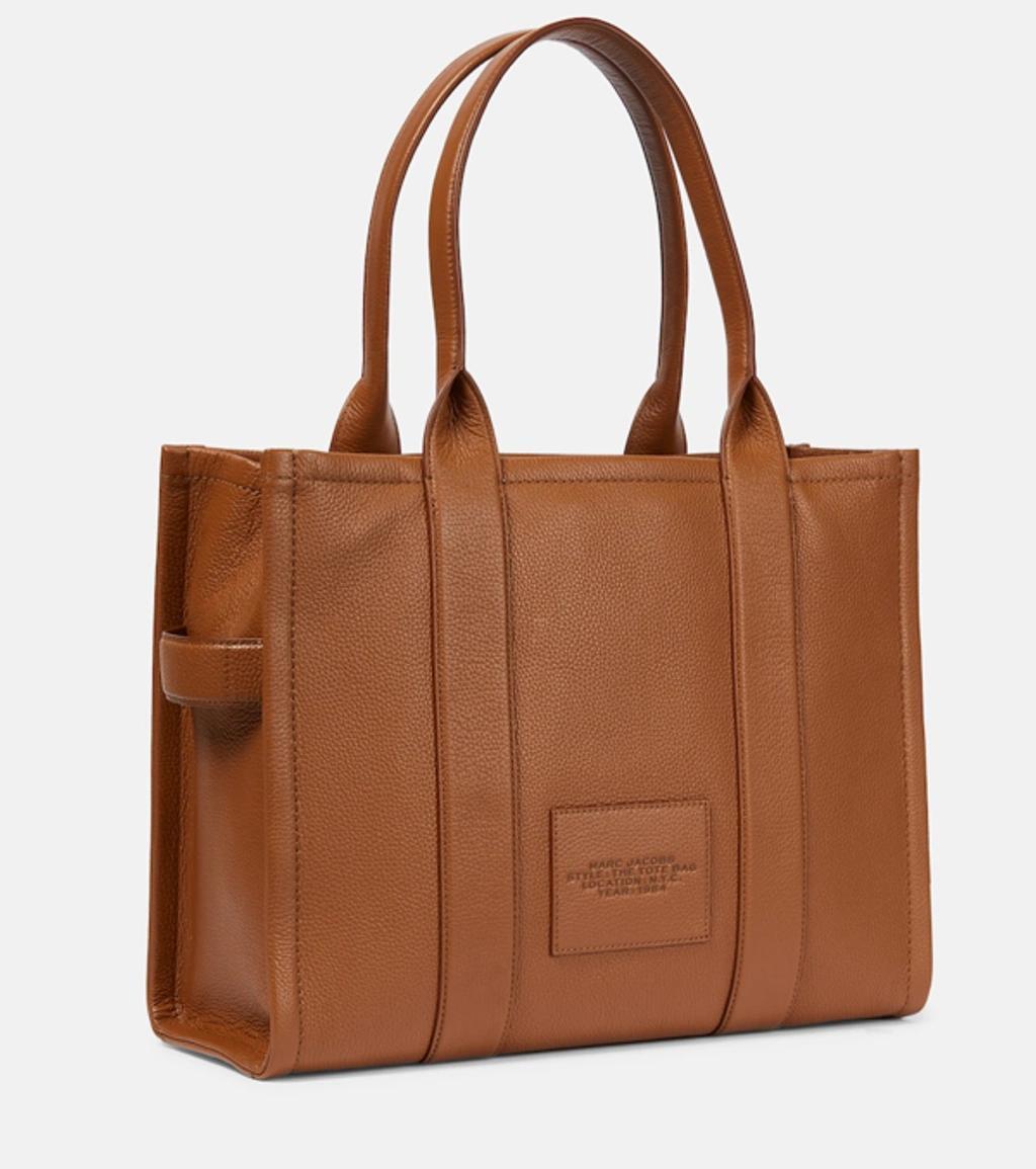 MARC JACOBS Large Leather The Tote Bag In Brown Product Image