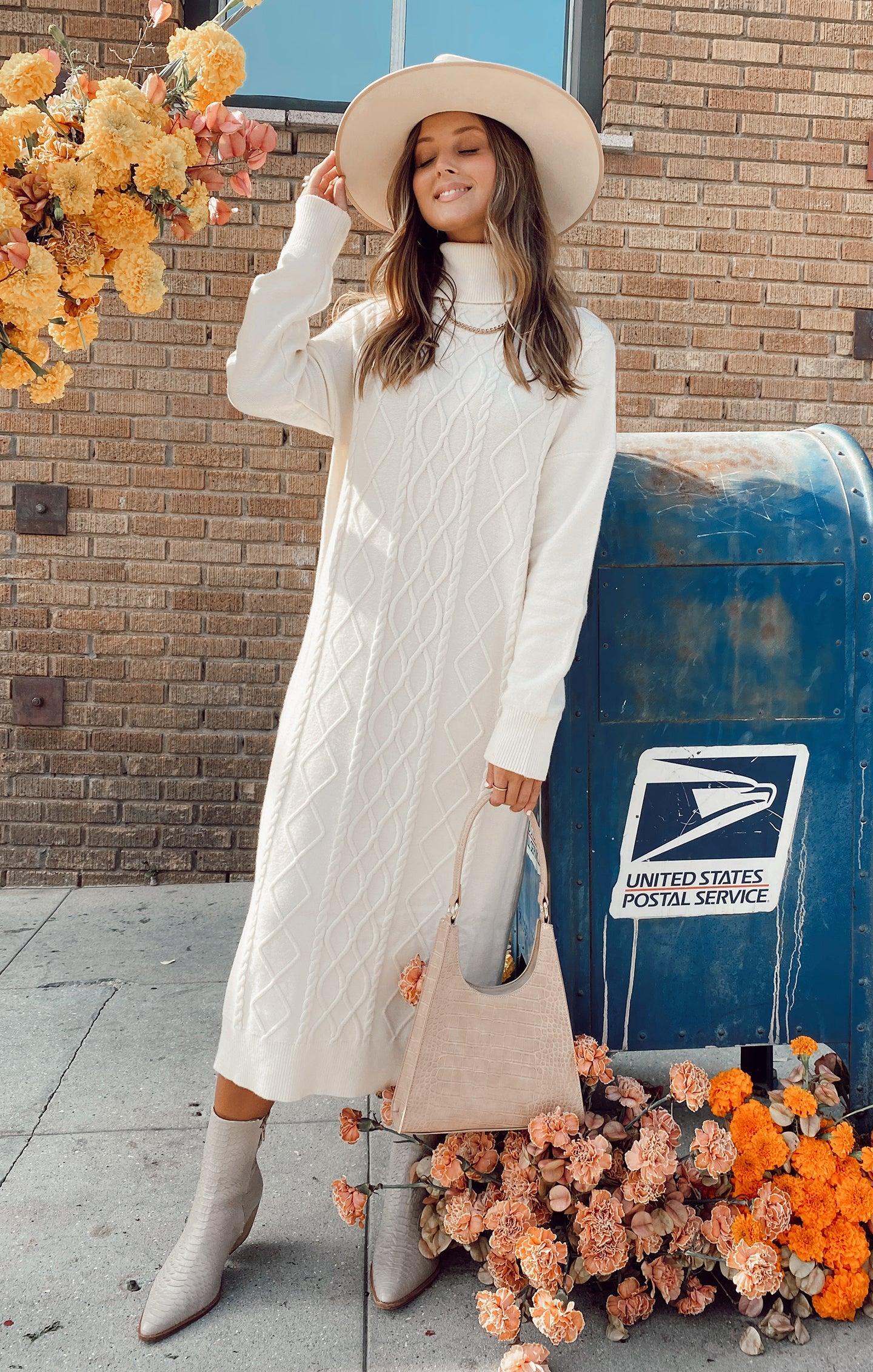 Montreal Midi Dress ~ Cream Cable Knit Product Image