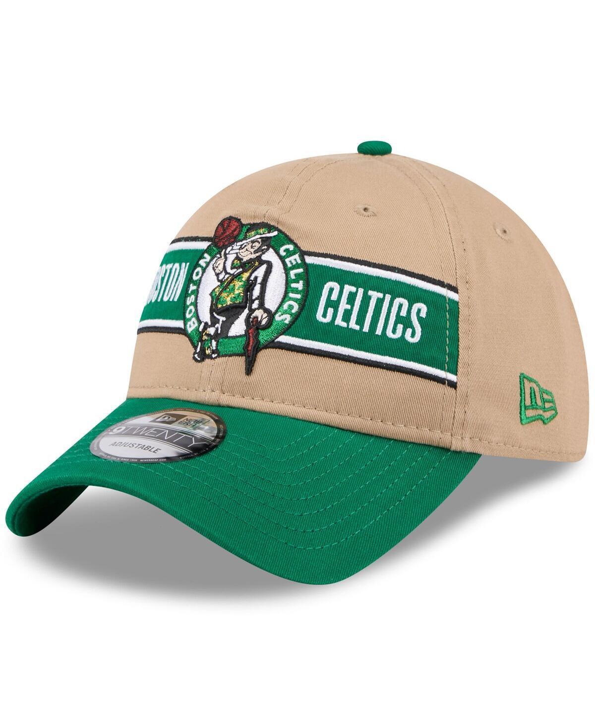 Mens New Era Tan/Kelly Green Boston Celtics 2024 NBA Draft 9TWENTY Adjustable Hat Product Image