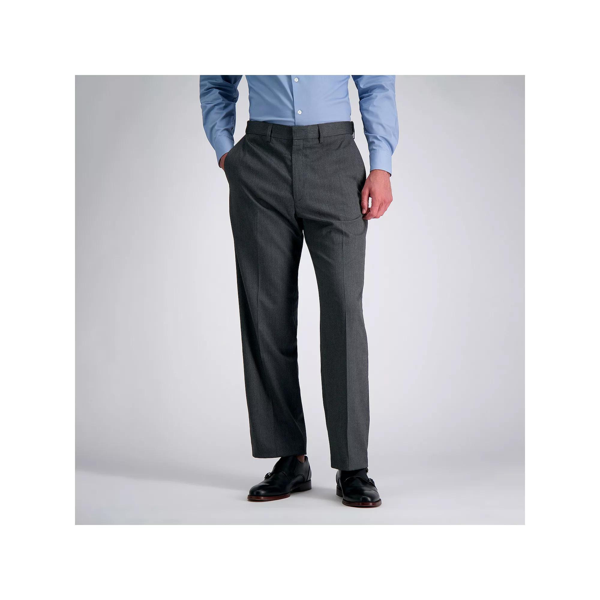 Men's J.M. Haggar® Premium Classic-Fit Flat-Front Stretch Suit Pants, Size: 36X29, Dark Gray Weave Product Image