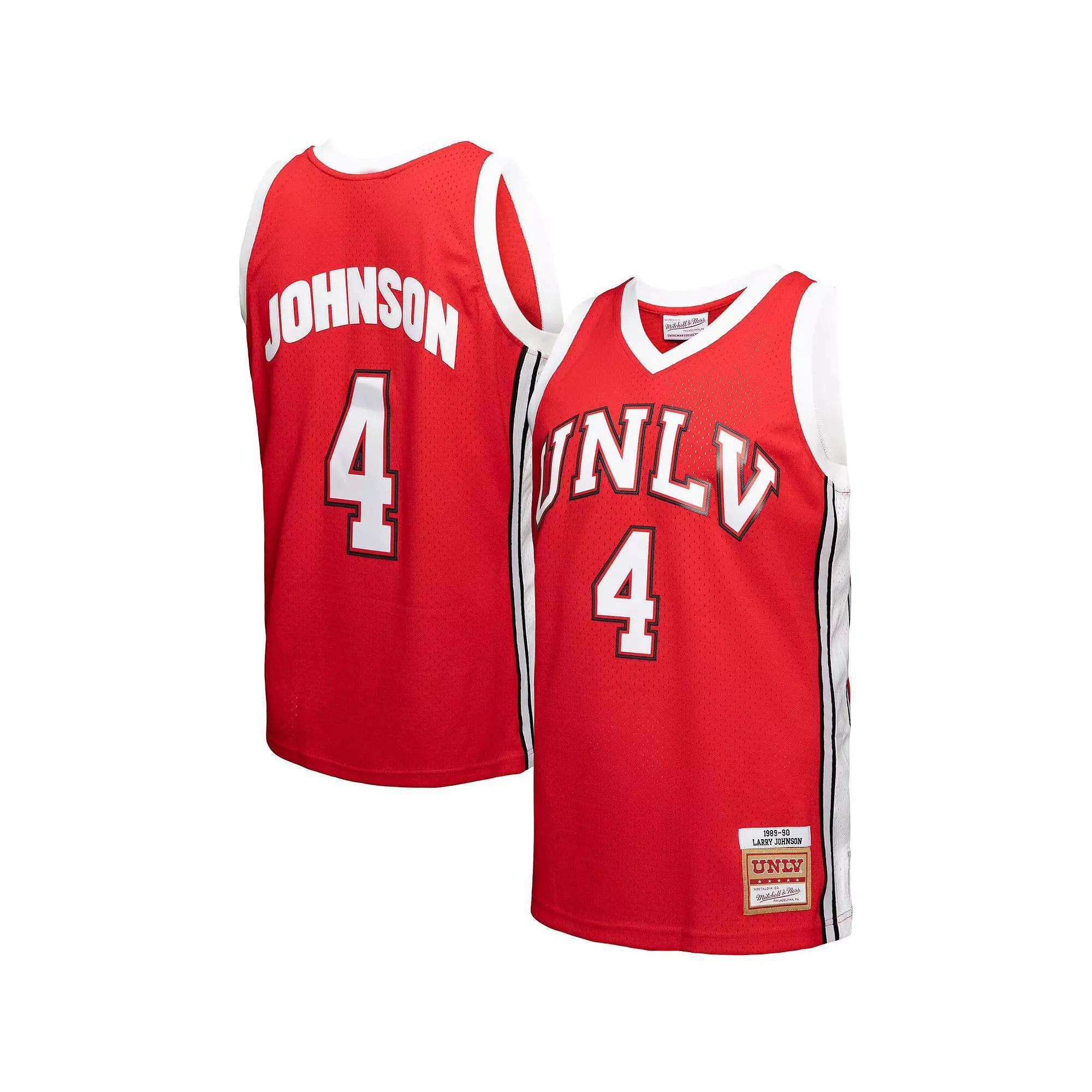 Men's Mitchell & Ness Larry Johnson Red UNLV Rebels 1989-90 Player Swingman Jersey,  Product Image