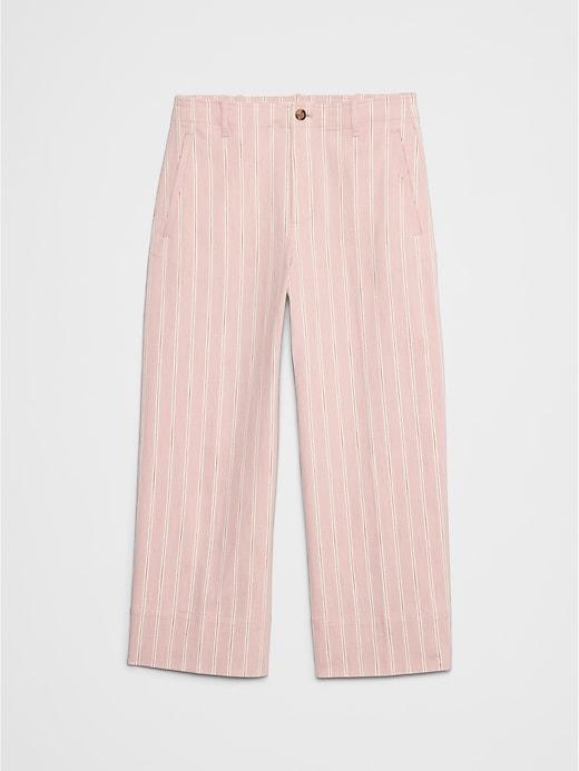 Twill Wide-Leg Crop Pant Product Image