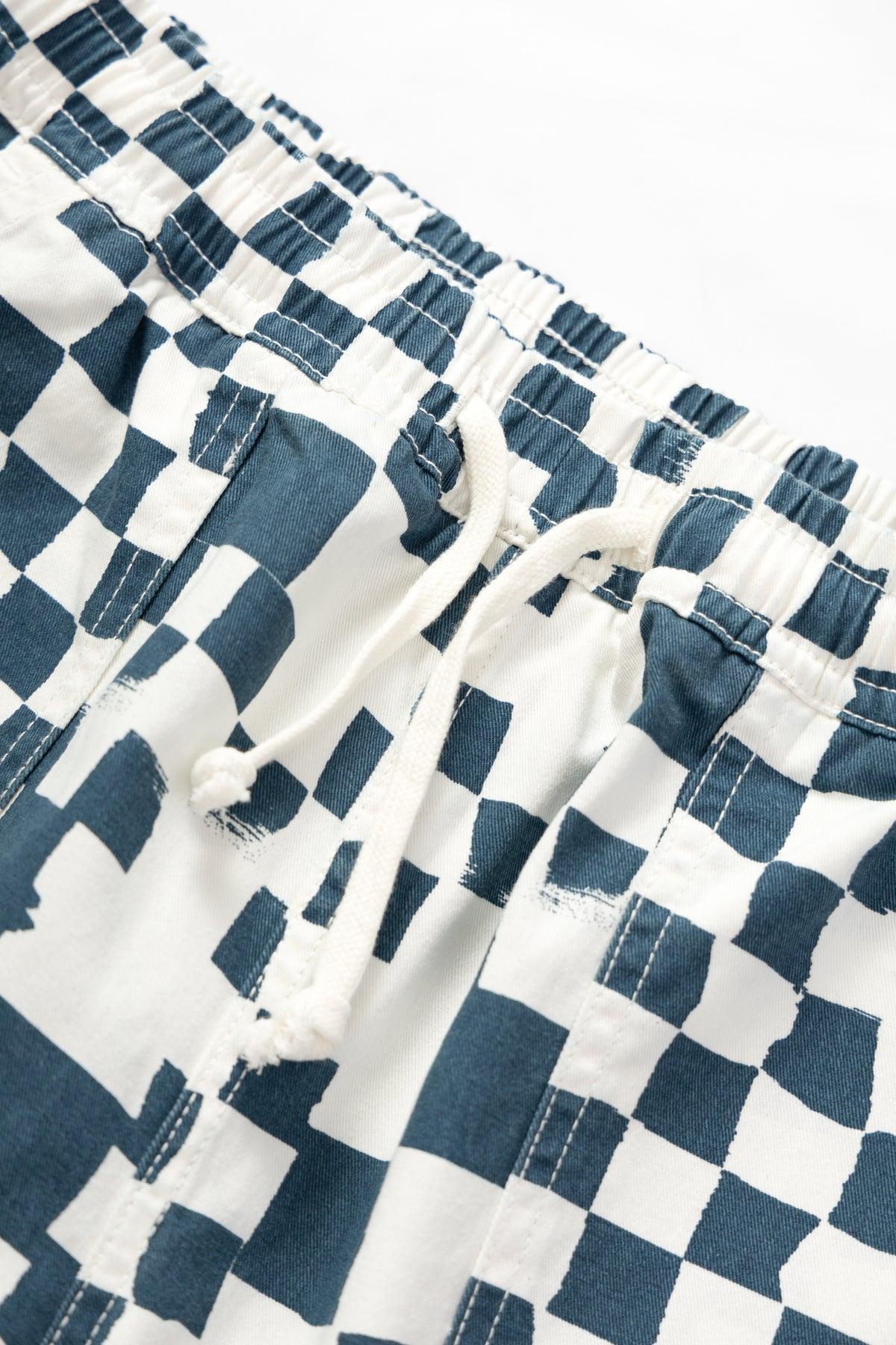 Printed Chef Pants - Teal Checker Product Image