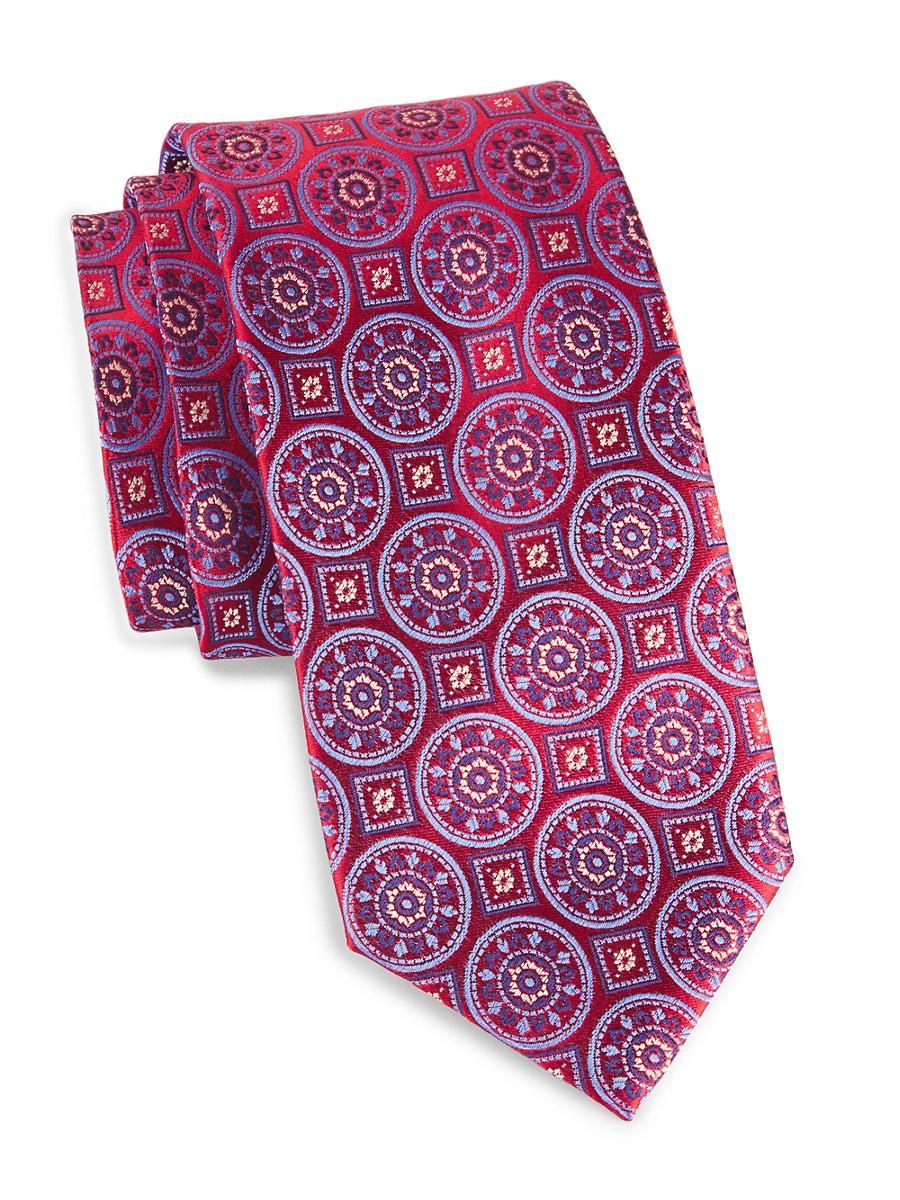 Mens Large Medallion Silk Tie Product Image