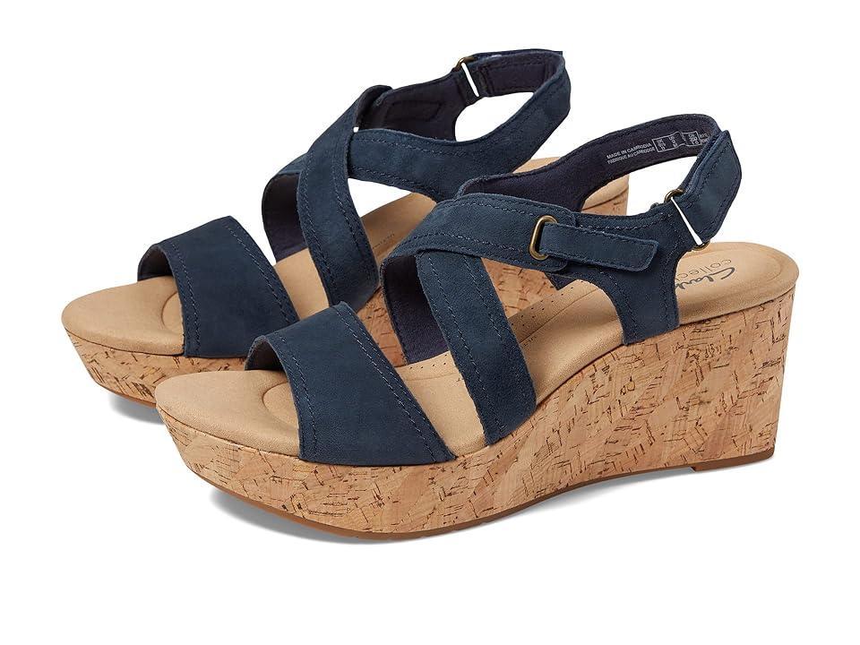 Clarks Rose Way (Navy Suede) Women's Shoes Product Image