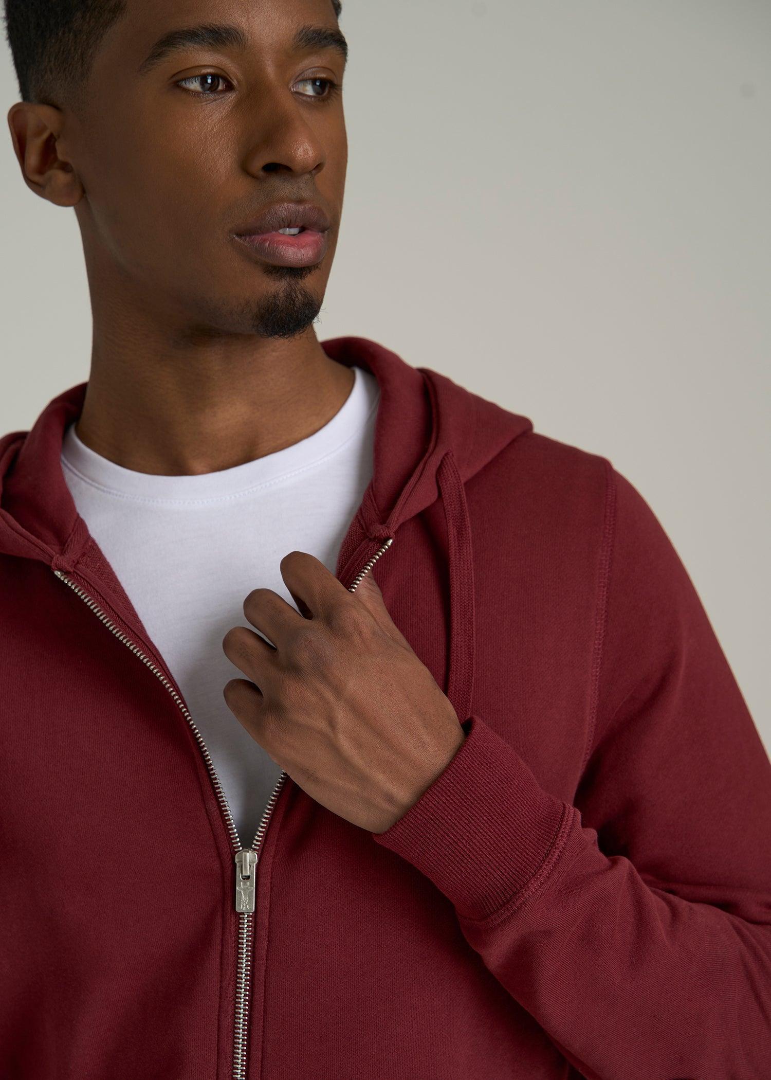 Wearever 2.0 French Terry Full-Zip Hoodie for Tall Men in Red Ochre Product Image