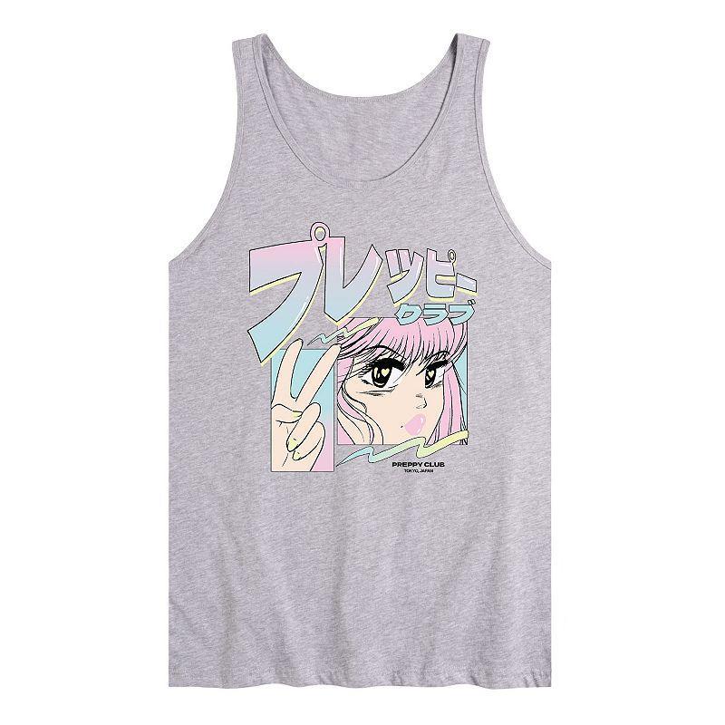 Men's Anime Preppy Club Tank Top, Size: Large, Gray Product Image