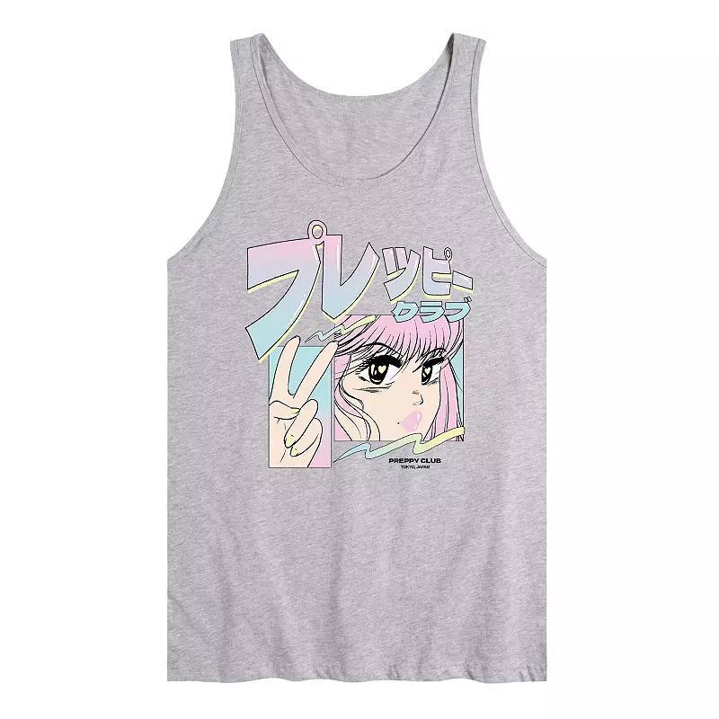 Men's Anime Preppy Club Tank Top, Size: Large, Gray Product Image