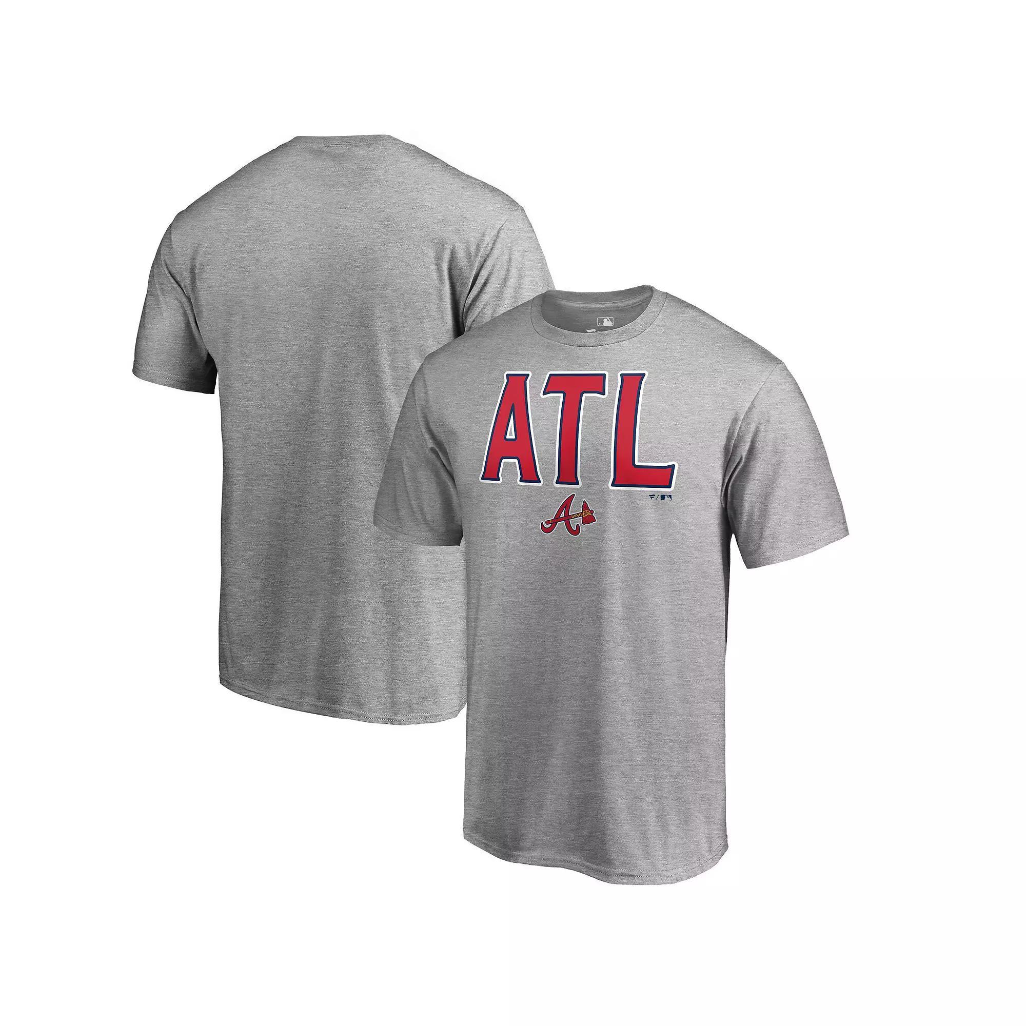 Men's Fanatics Branded Heather Gray Atlanta Braves Hometown ATL T-Shirt, Size: Large, Grey Product Image