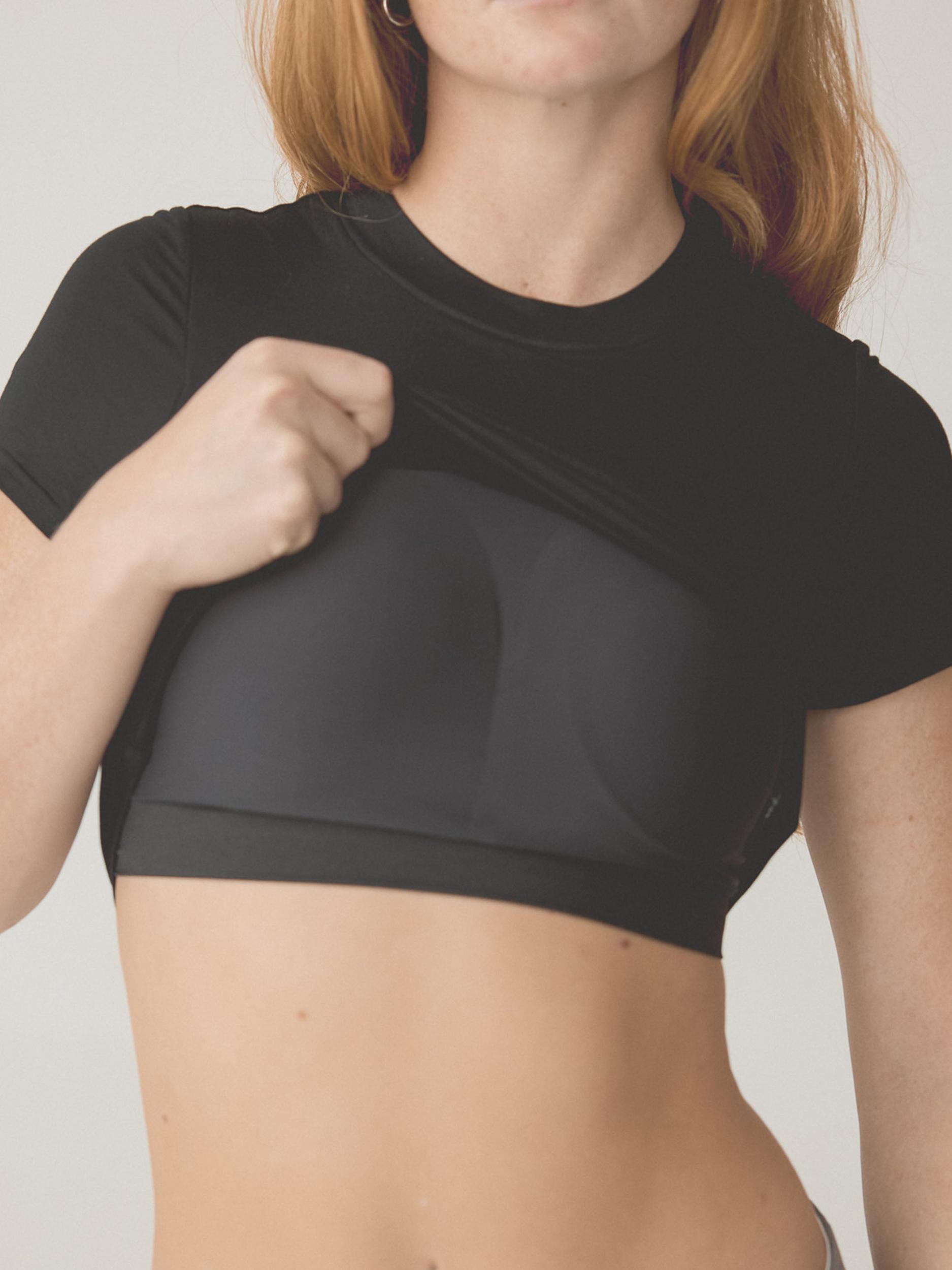 Solid Crew Neck Braless T-Shirt Product Image