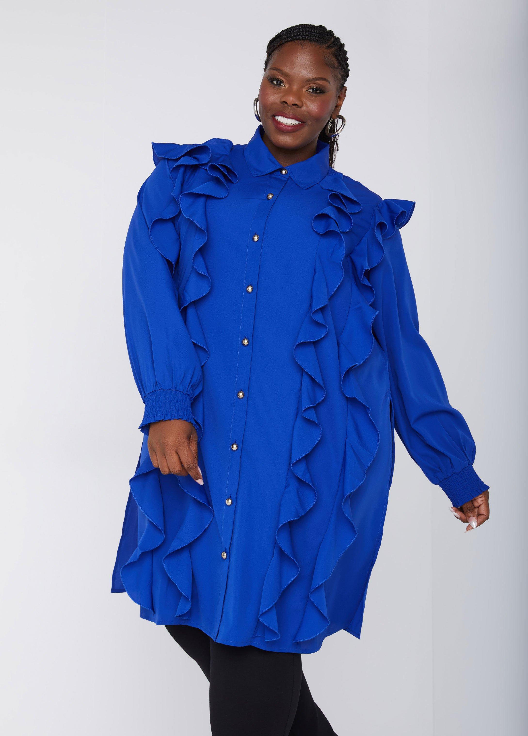 Ruffled Longline Shirt Product Image