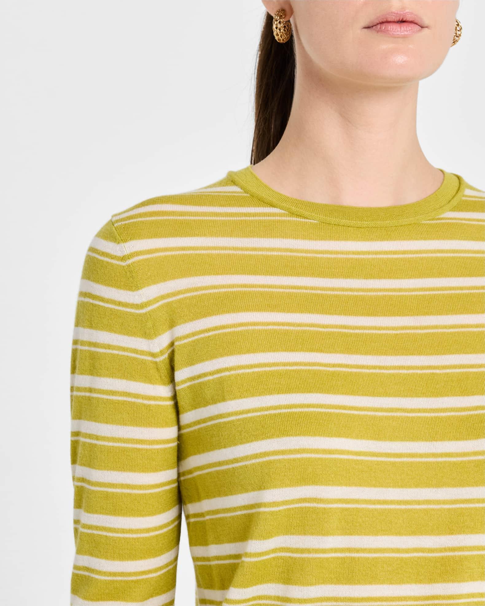 Striped Crewneck Silk-Linen Sweater Product Image