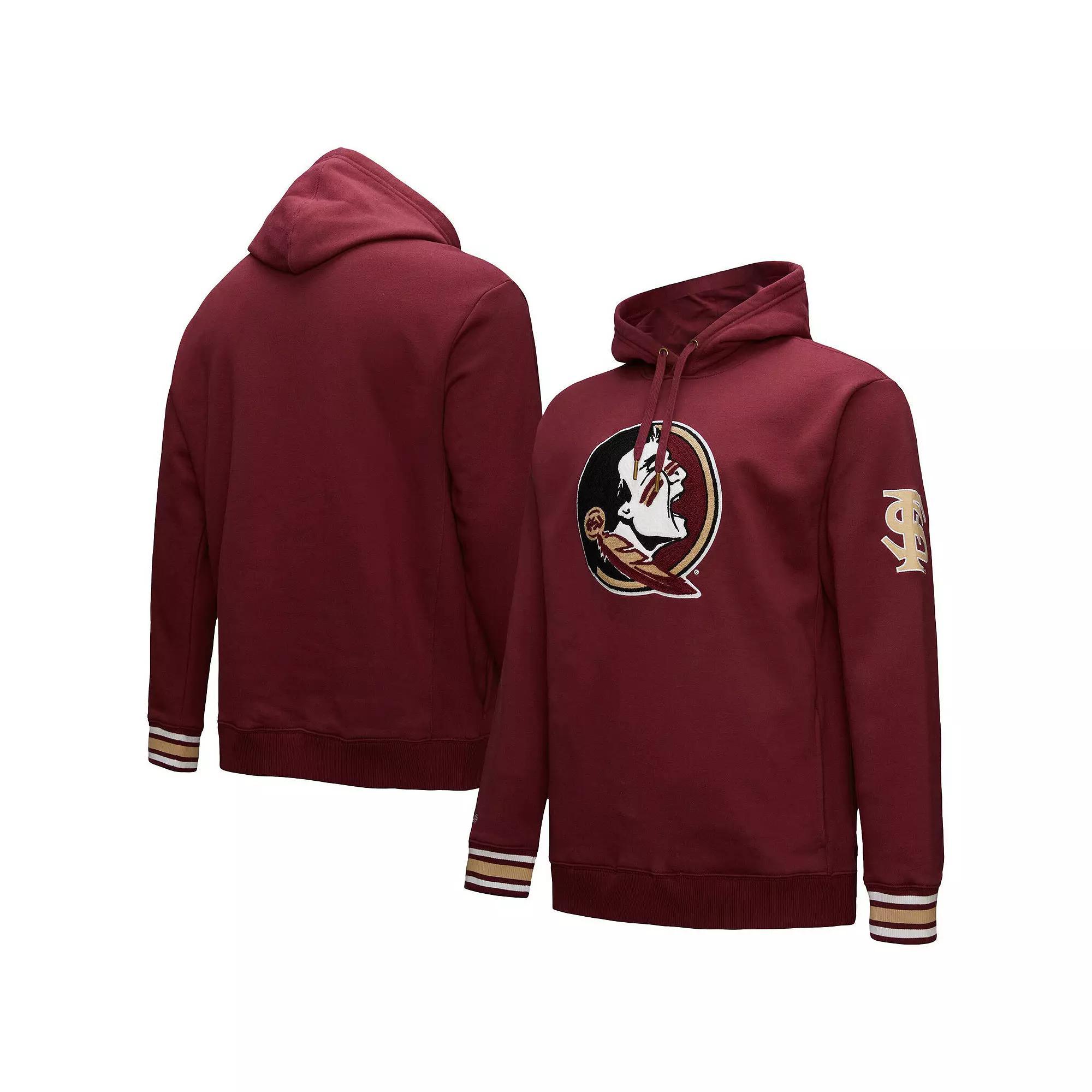 Men's Mitchell & Ness Garnet Florida State Seminoles Chainstich Fleece Pullover Hoodie, Size: 3XL, Red Product Image