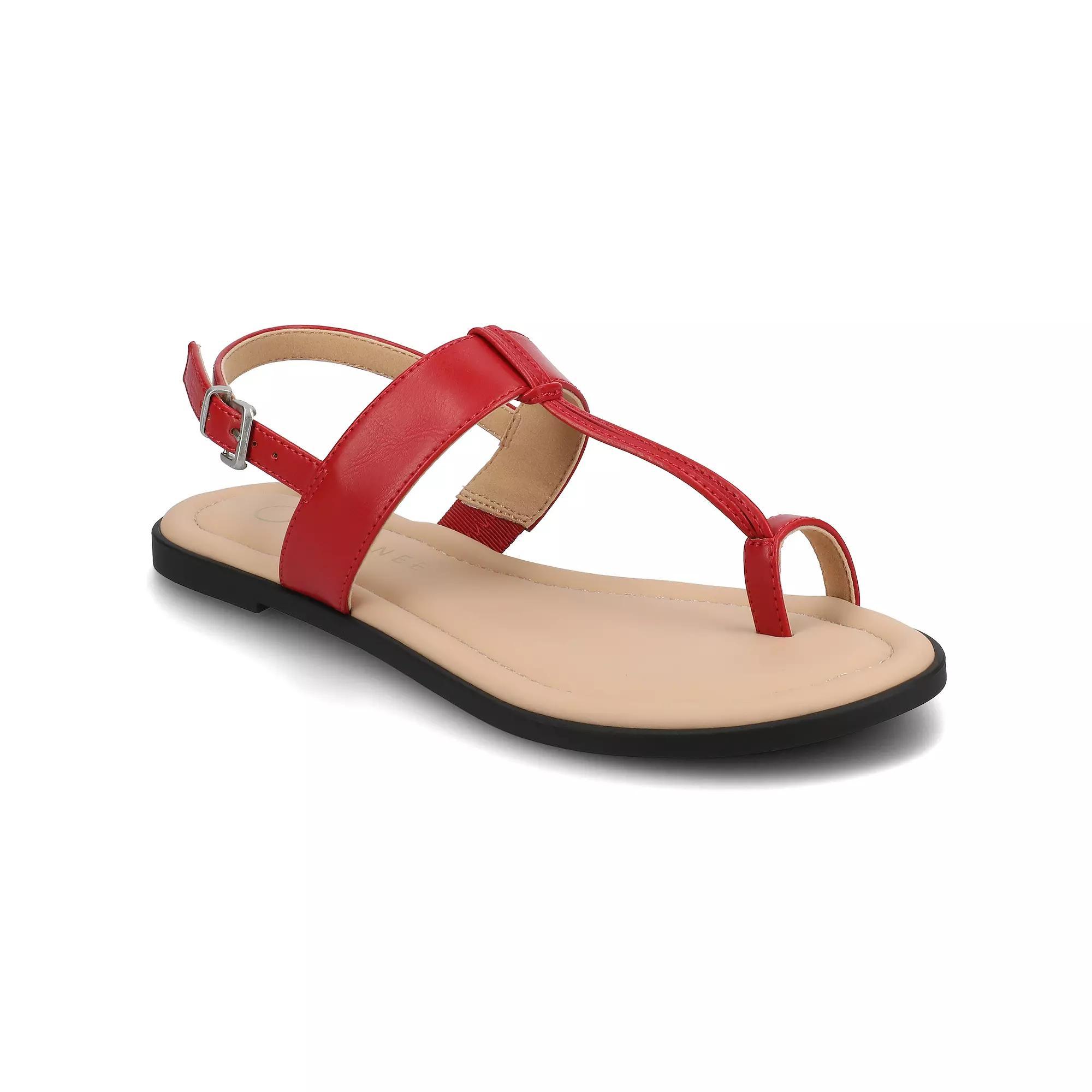 Journee Gerra T-Strap Toe Ring Women's Flat Sandals,  Product Image
