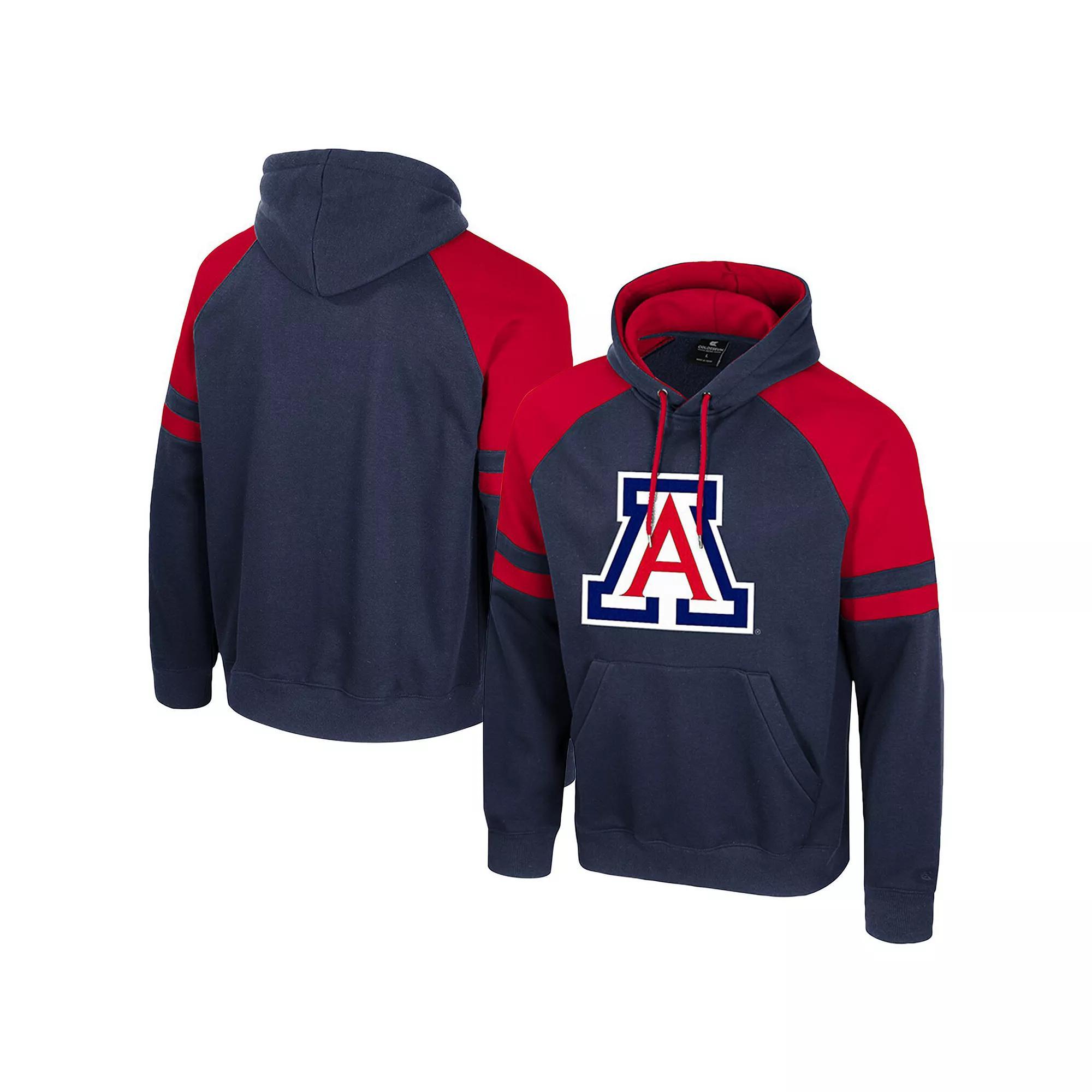 Men's Colosseum Navy Arizona Wildcats Todd Raglan Pullover Hoodie,  Product Image