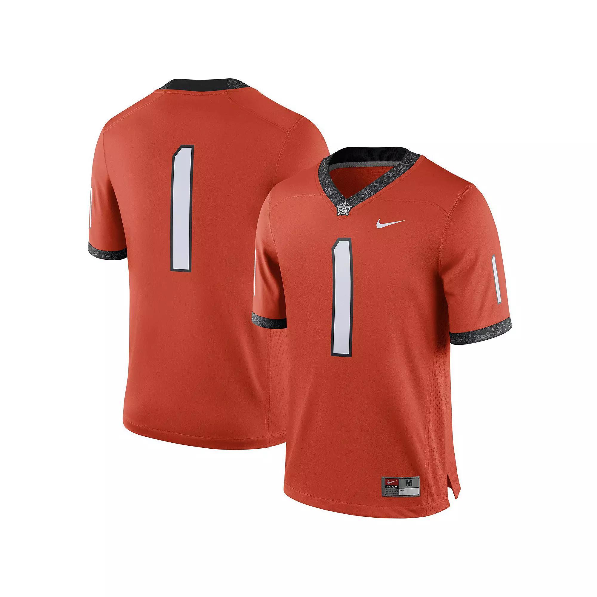 Men's Nike #1 Orange Oklahoma State Cowboys Alternate Game Jersey, Size: XL Product Image