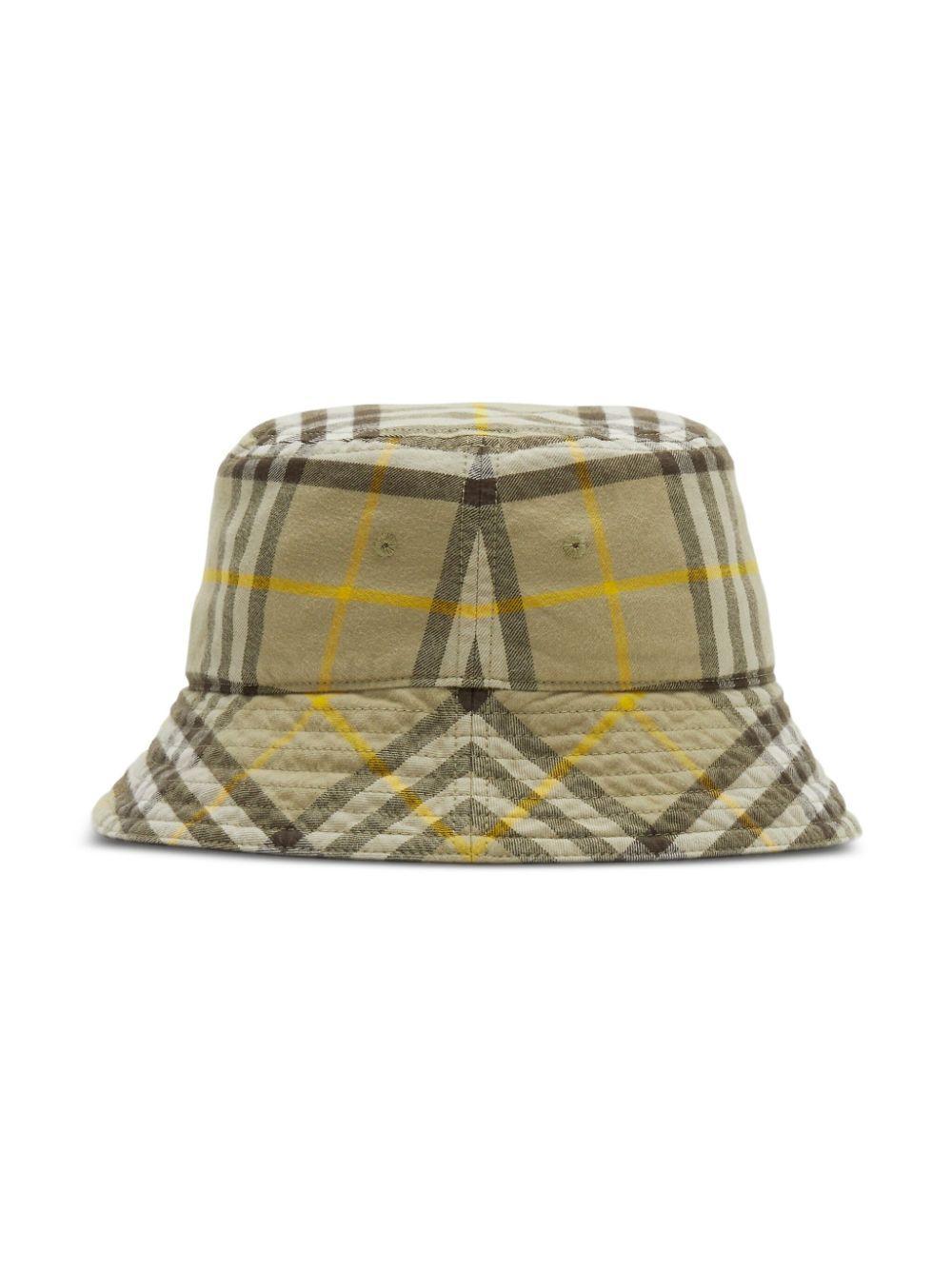 BURBERRY Archive Check Cotton Bucket Hat In Hunter Product Image