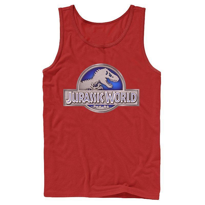 Mens Jurassic World Classic Blue Glow Fossil Logo Graphic Tank Top Product Image