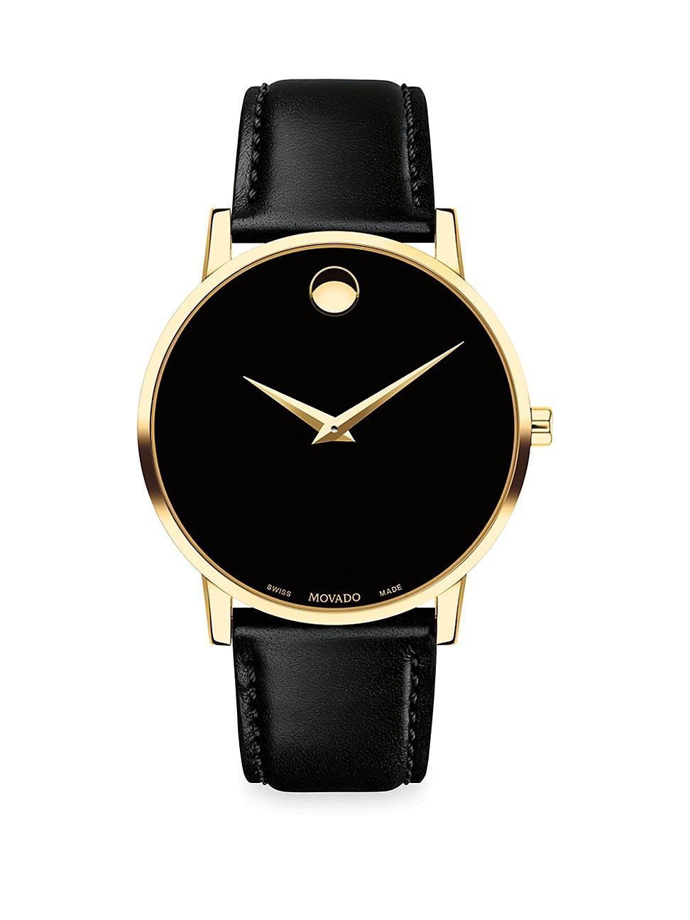 Movado Museum Classic Black Calfskin Strap Watch Product Image