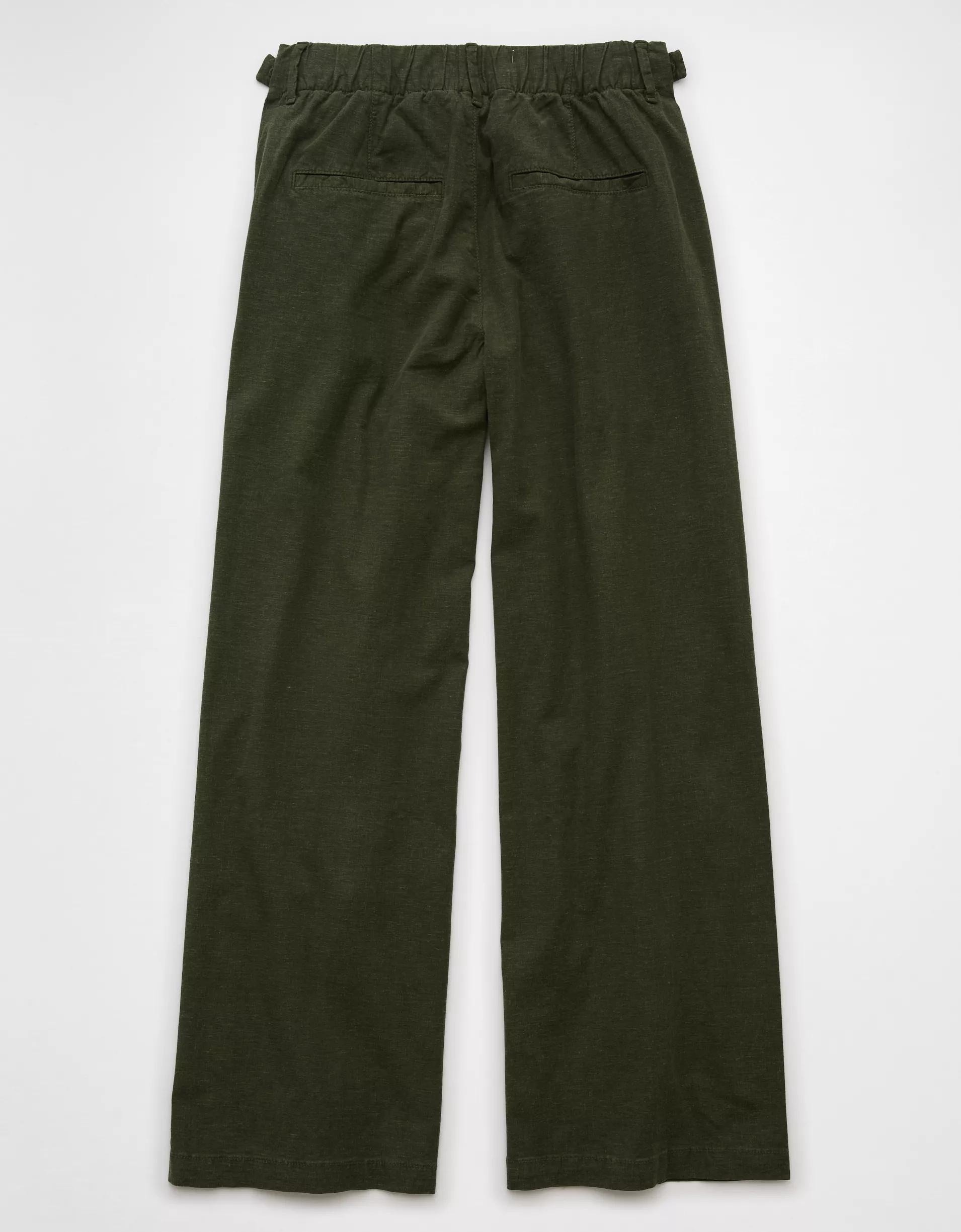 AE Stretch Linen-Blend High-Waisted Wide-Leg Trouser Product Image