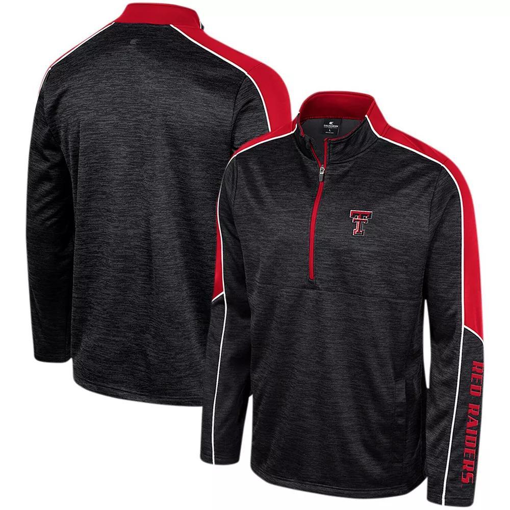 Men's Colosseum Black Texas Tech Red Raiders Marled Half-Zip Jacket,  Product Image