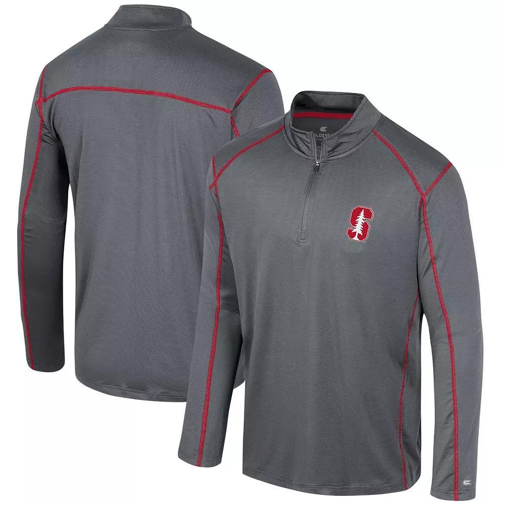 Men's Colosseum Black Stanford Cardinal Cameron Quarter-Zip Windshirt, Size: XL Product Image