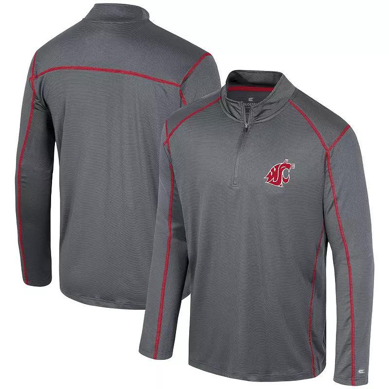 Men's Colosseum Black Washington State Cougars Cameron Quarter-Zip Windshirt,  Product Image