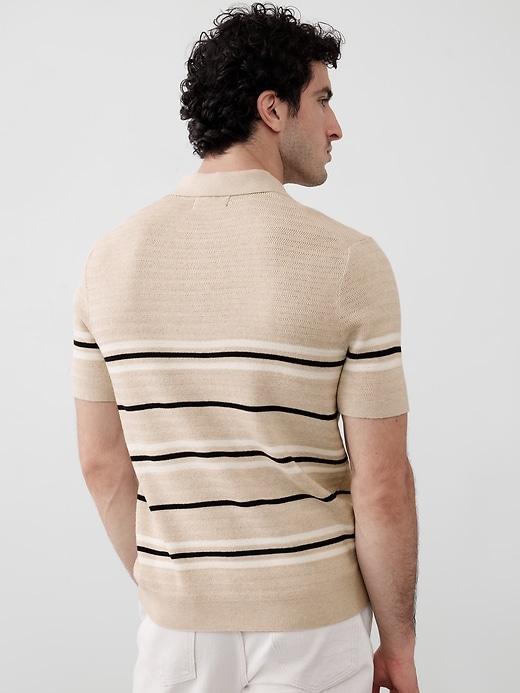 Textured Striped Sweater Polo Product Image