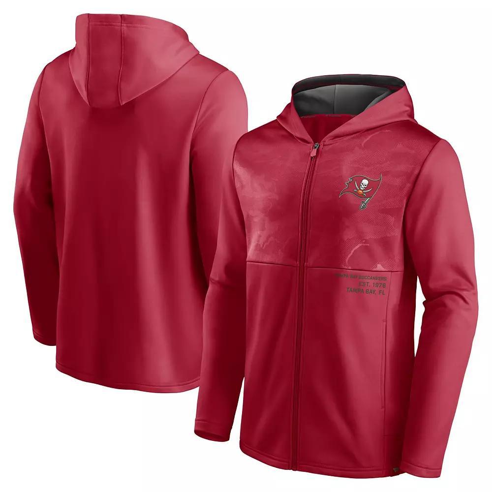Men's Fanatics Branded Red Tampa Bay Buccaneers Defender Full-Zip Hoodie Jacket,  Product Image