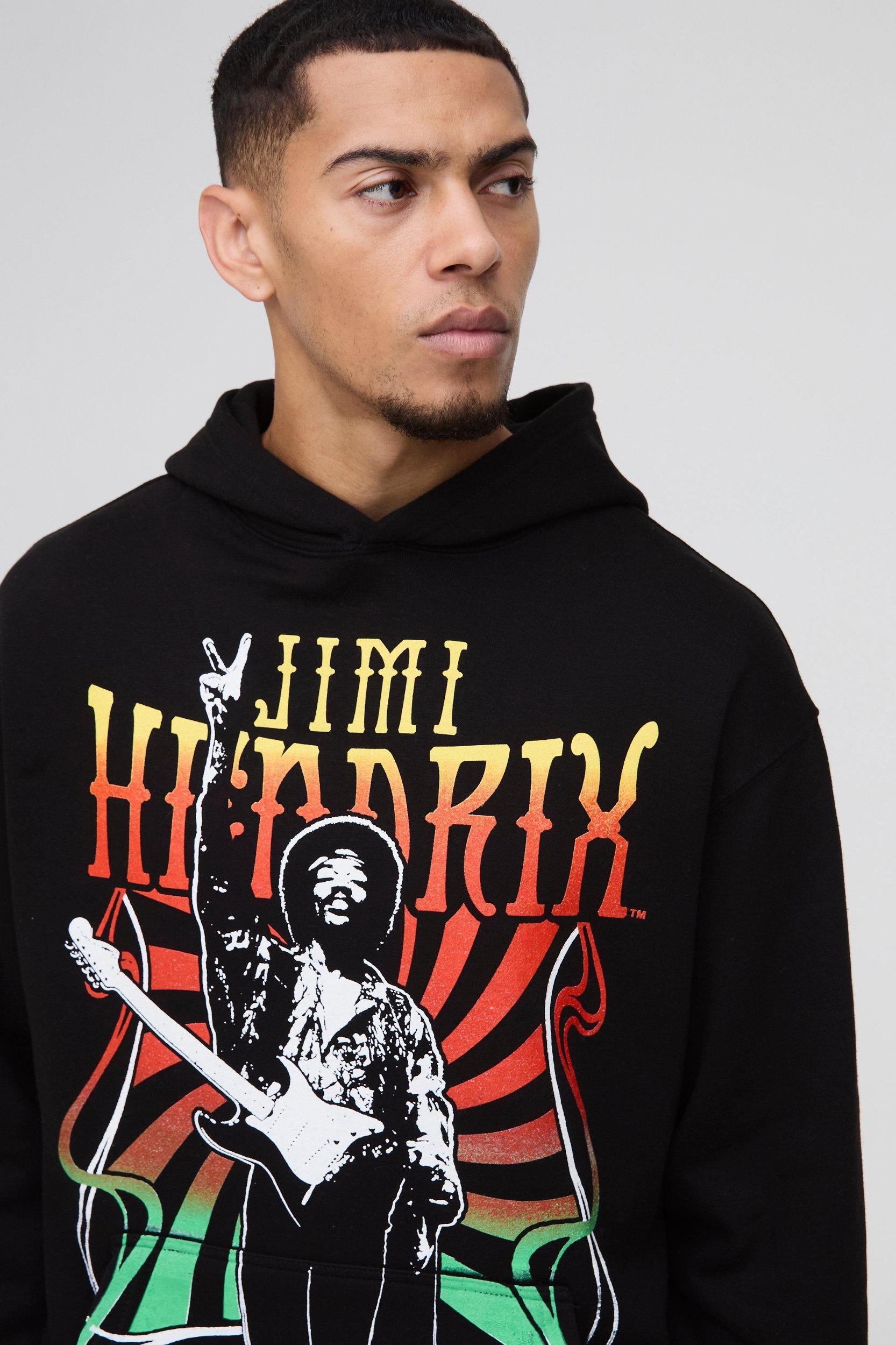 Oversized Jimi Hendrix License Print Hoodie | boohooMAN USA Product Image