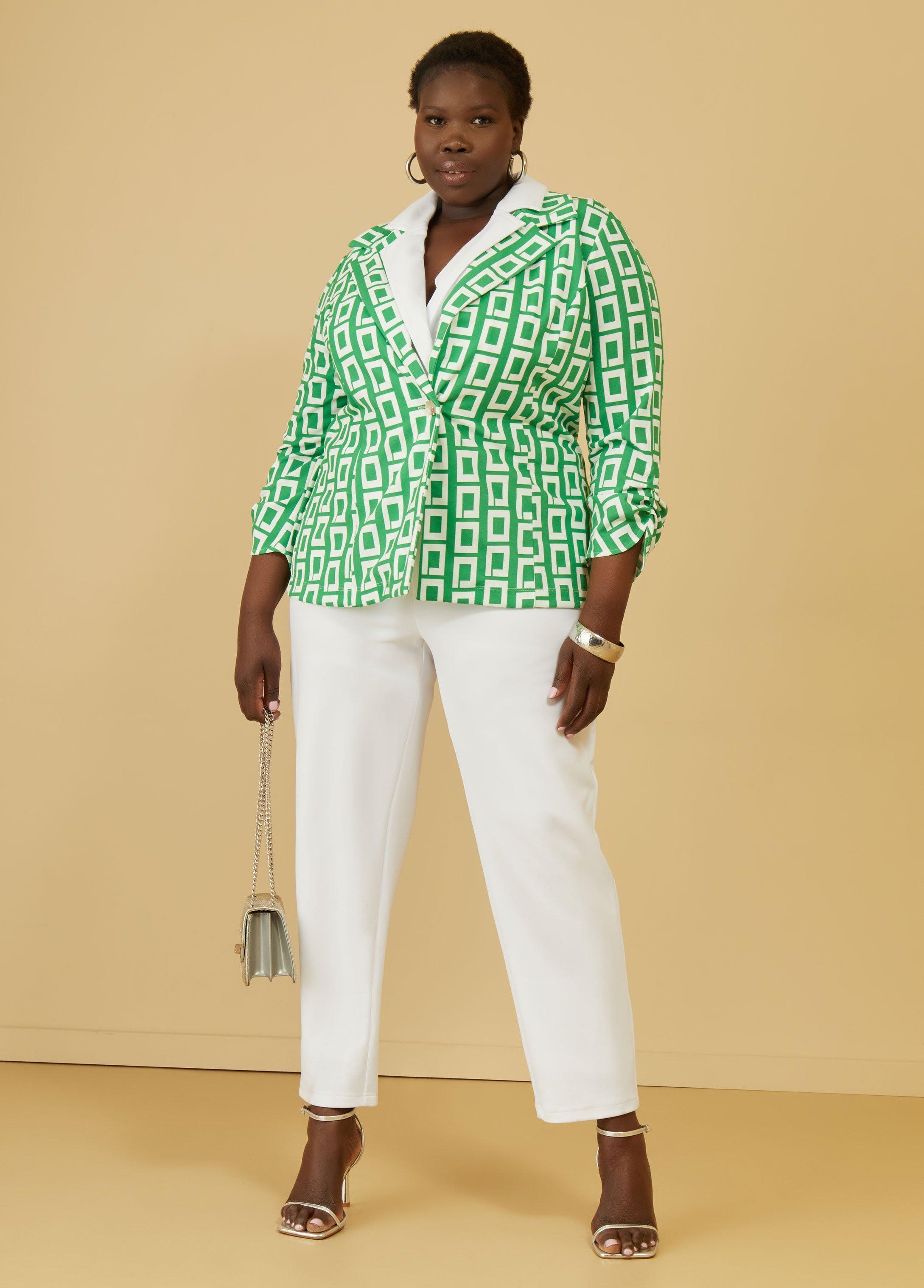 Ruched Square Print Blazer Product Image