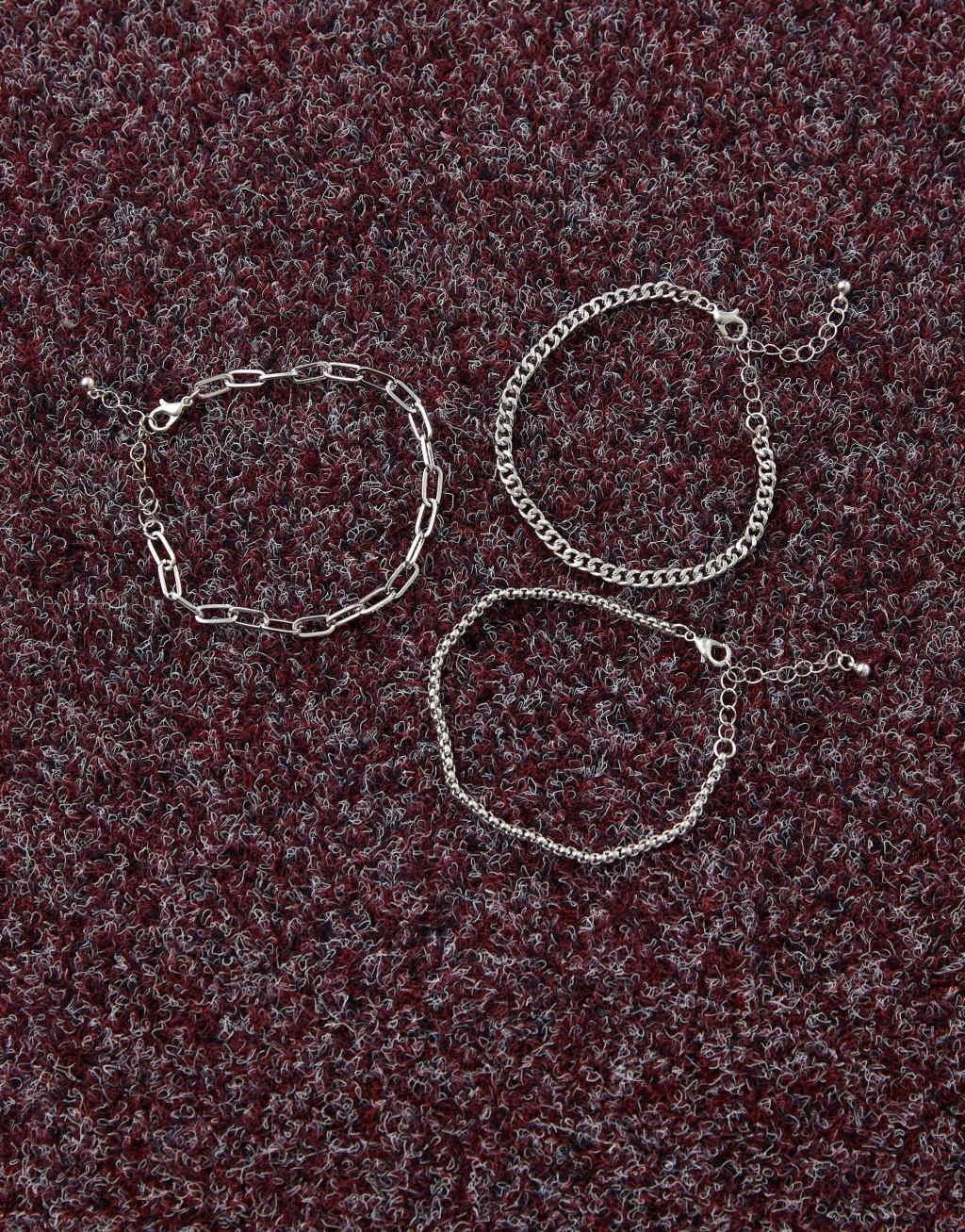 Faded Future pack of 3 chain bracelets in silver Product Image