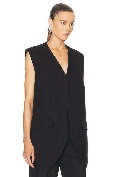 BOTTEGA VENETA Oversized Cotton-blend Melange Vest In Fondant,black Product Image