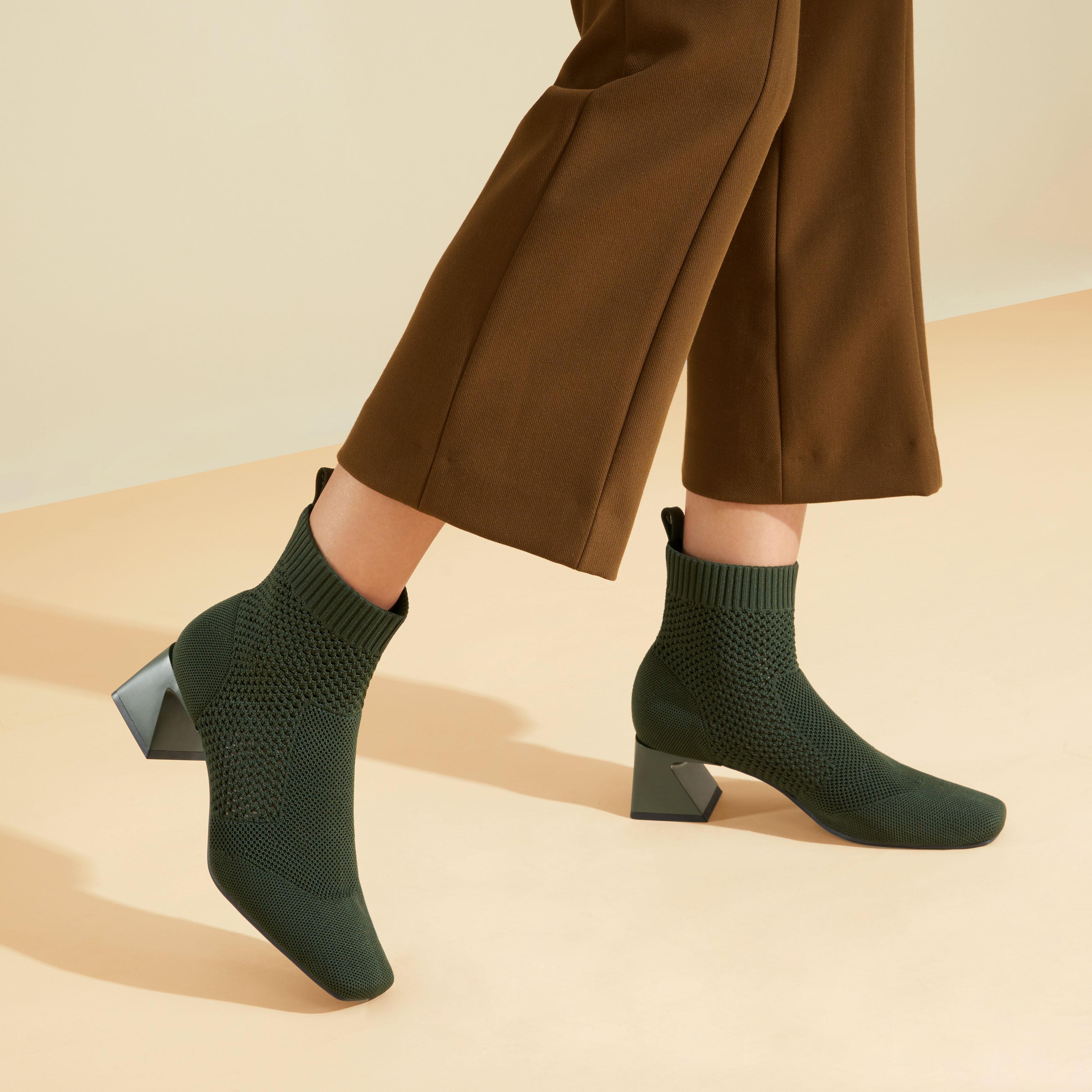 Square-Toe Perforated Heeled Boots (Melissa) Product Image