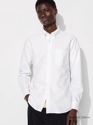 Mens Oxford Slim Shirt Off White XL UNIQLO US Product Image