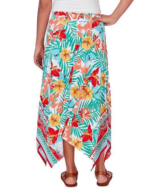 Ruby Rd. Crepe Knit Tropical Geo Print Pull-On Skirt Product Image