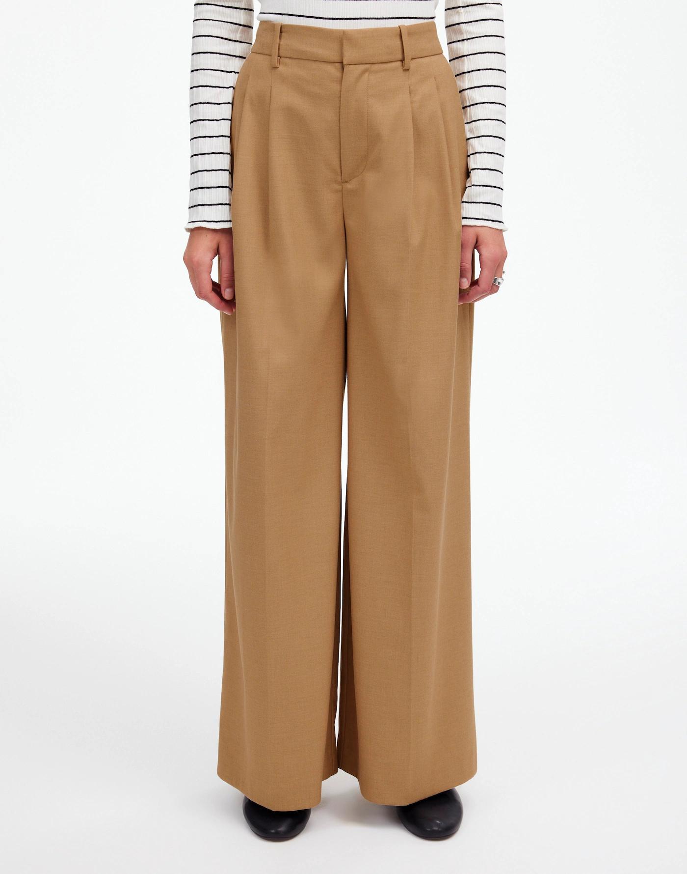 The Harlow Superwide-Leg Trouser in Brushed Twill Product Image